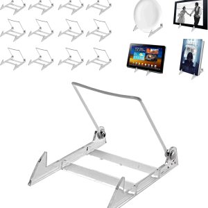 KS- Paquete de 12 soportes ajustables resistentes y versátiles de 4 x 5.5 pulgadas, caballetes acrílicos fabricados en Estados Unidos para exhibir KS- Paquete de 12 soportes ajustables resistentes y versátiles de 4 x 5.5 pulgadas, caballetes acrílicos fabricados en Estados Unidos para exhibir