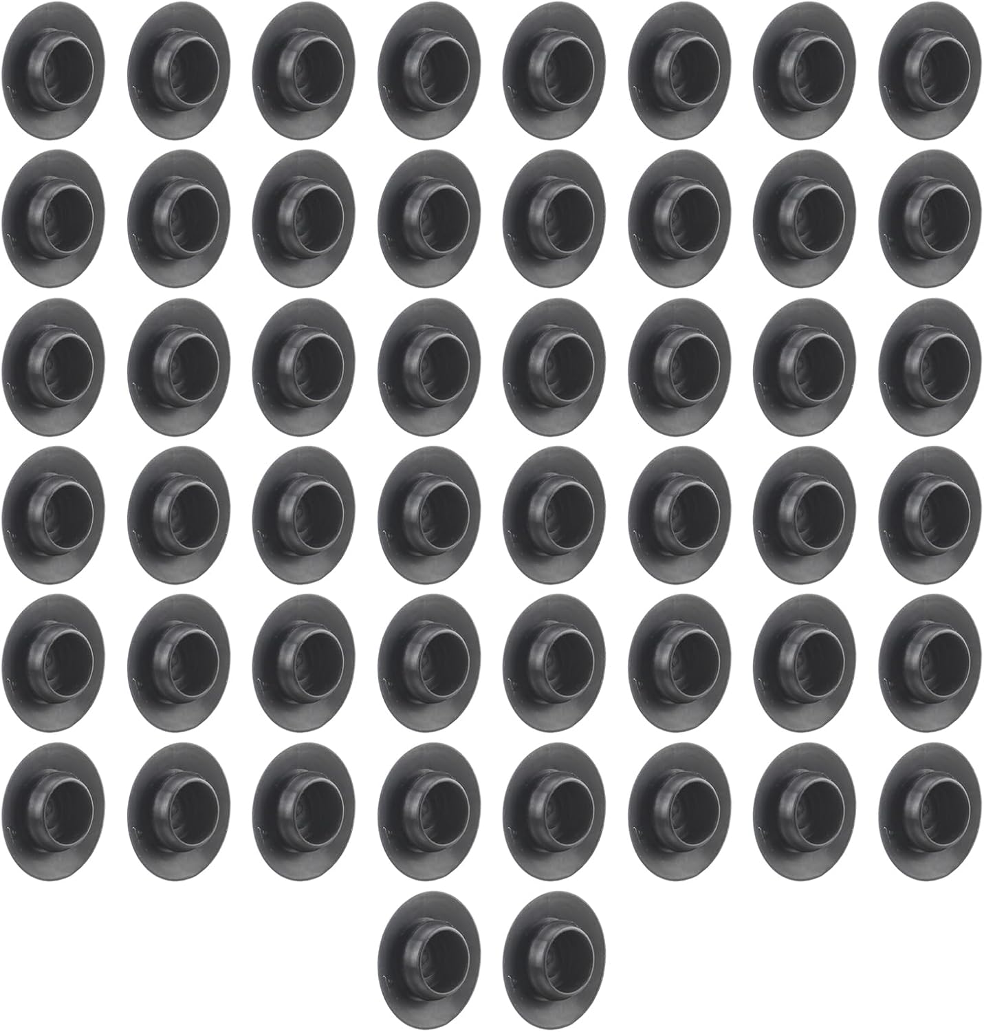 50 tapones de chapa empotrados de 12 0.5 pulgadas, cuerpo de plástico negro y tapón de agujero de chapa, tapones de botón con cabezales tipo