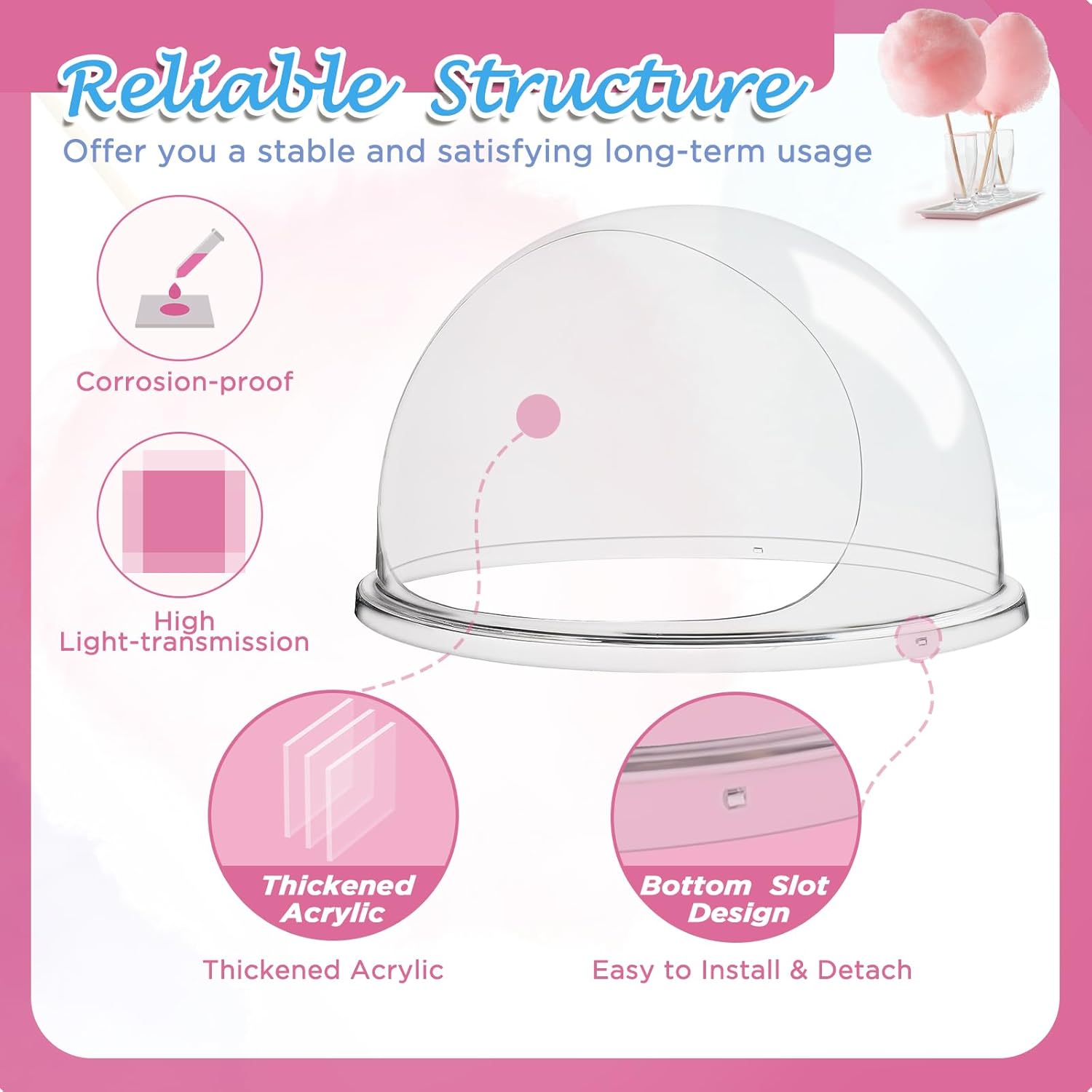 20 pulgadas comercial algodón caramelo máquina cubierta burbuja escudo cubierta cubierta cubierta cúpula para el dispositivo fabricante de hilo de