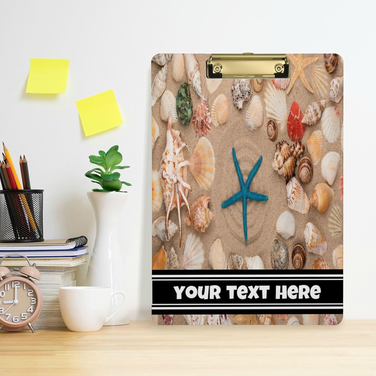 Portapapeles acrílico personalizado, añade tu texto, portapapeles de tamaño carta A4 únicos con clip de perfil bajo, clip dorado de 12 x 9 pulgadas,