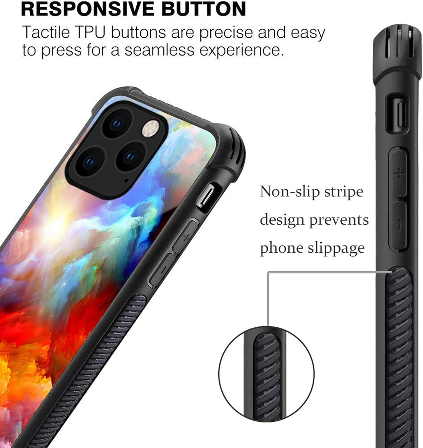 CARLOCA Funda compatible con iPhone 14, diseño gráfico de identidad colorida de nubes irreales, a prueba de golpes, antiarañazos, para iPhone 14