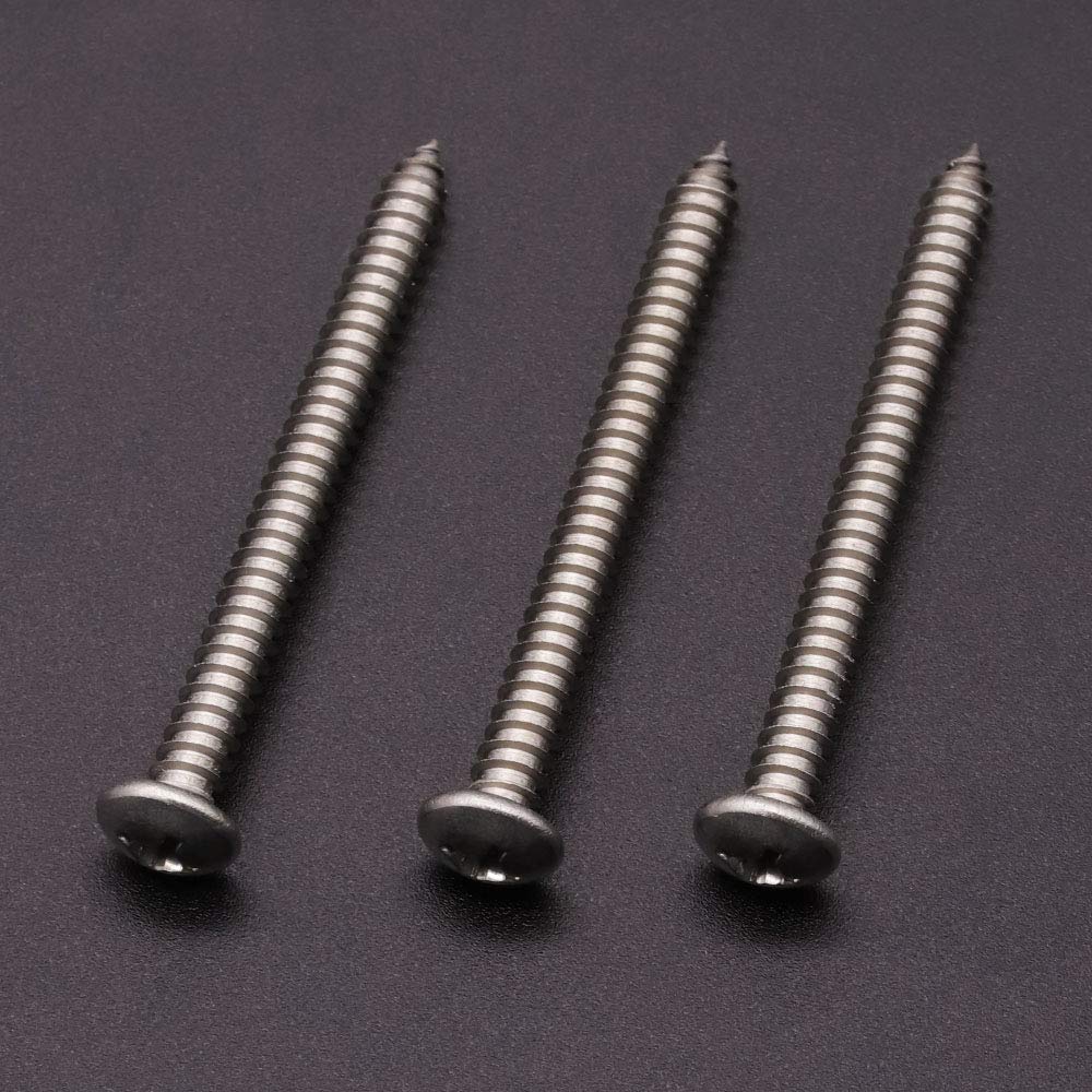 #14 x 1-12″ (paquete de 30) Tornillos de madera Phillips de acero inoxidable, acero inoxidable 304 (18-8), tornillos de chapa de cabeza plana
