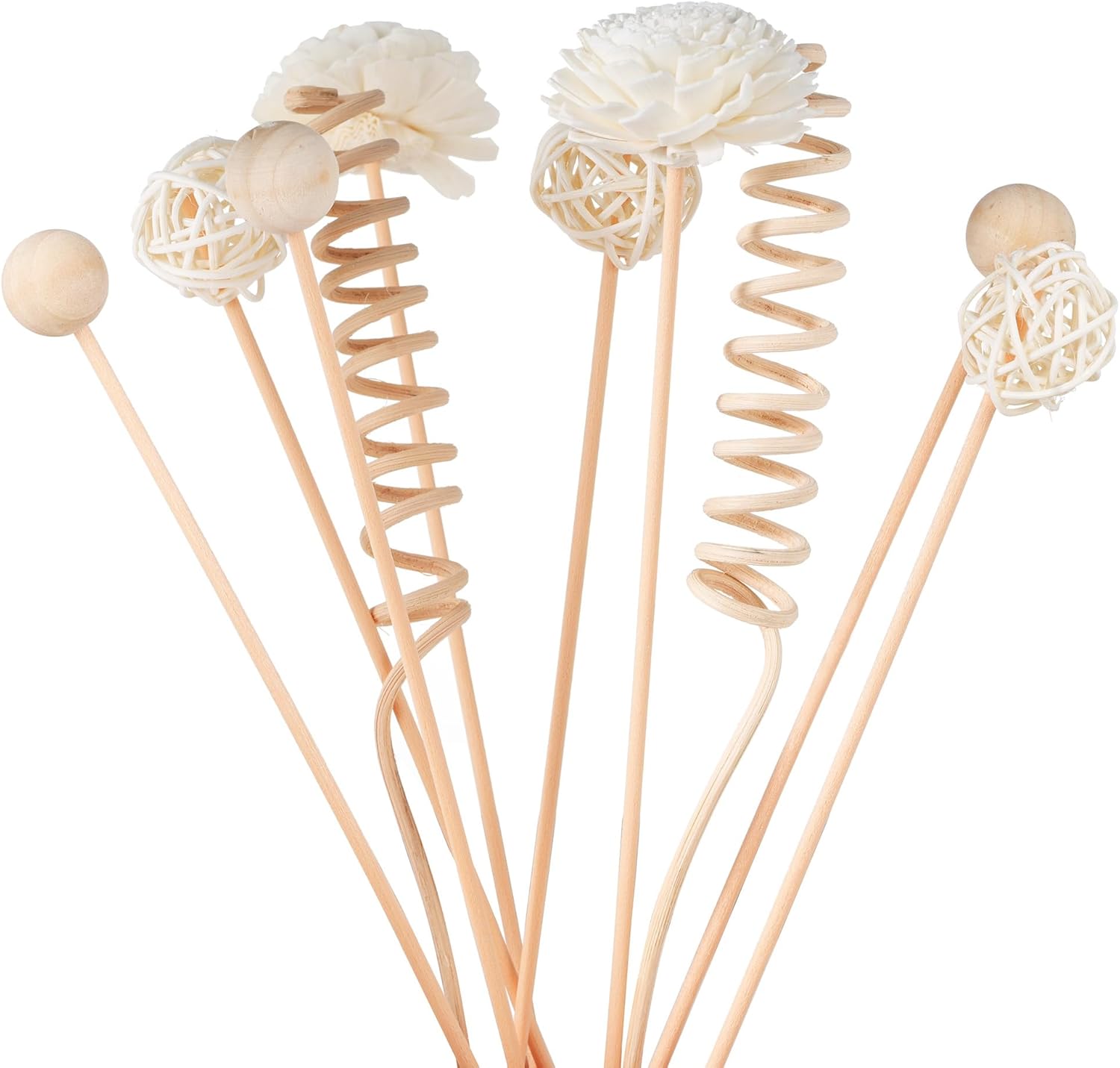 WUTAOBON – Juego de difusor de fragancia de caña de 10 pulgadas, 10 unidades, flores de ratán natural, difusor de fragancia, varillas de ratán de