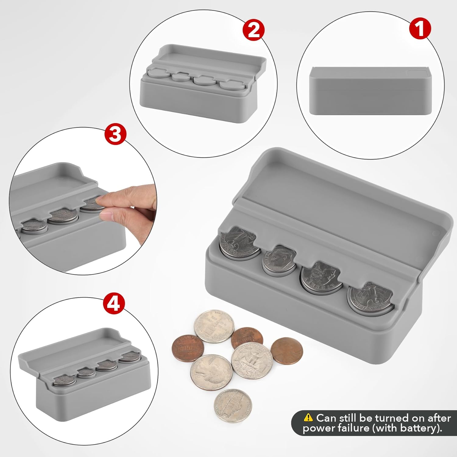SINGARO Soporte para monedas para automóvil, organizador de cambio de monedas compatible con monedas de diferentes tamaños, soporte montado en el