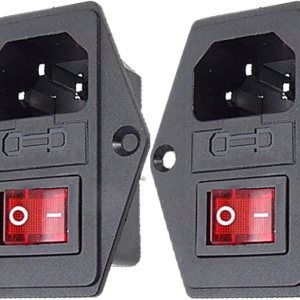 CESS Enchufe de alimentación de CA con interruptor, fusible y lámpara, montaje en chasispanel – toma de corriente alterna y fusible y swtich (2 CESS Enchufe de alimentación de CA con interruptor, fusible y lámpara, montaje en chasispanel – toma de corriente alterna y fusible y swtich (2