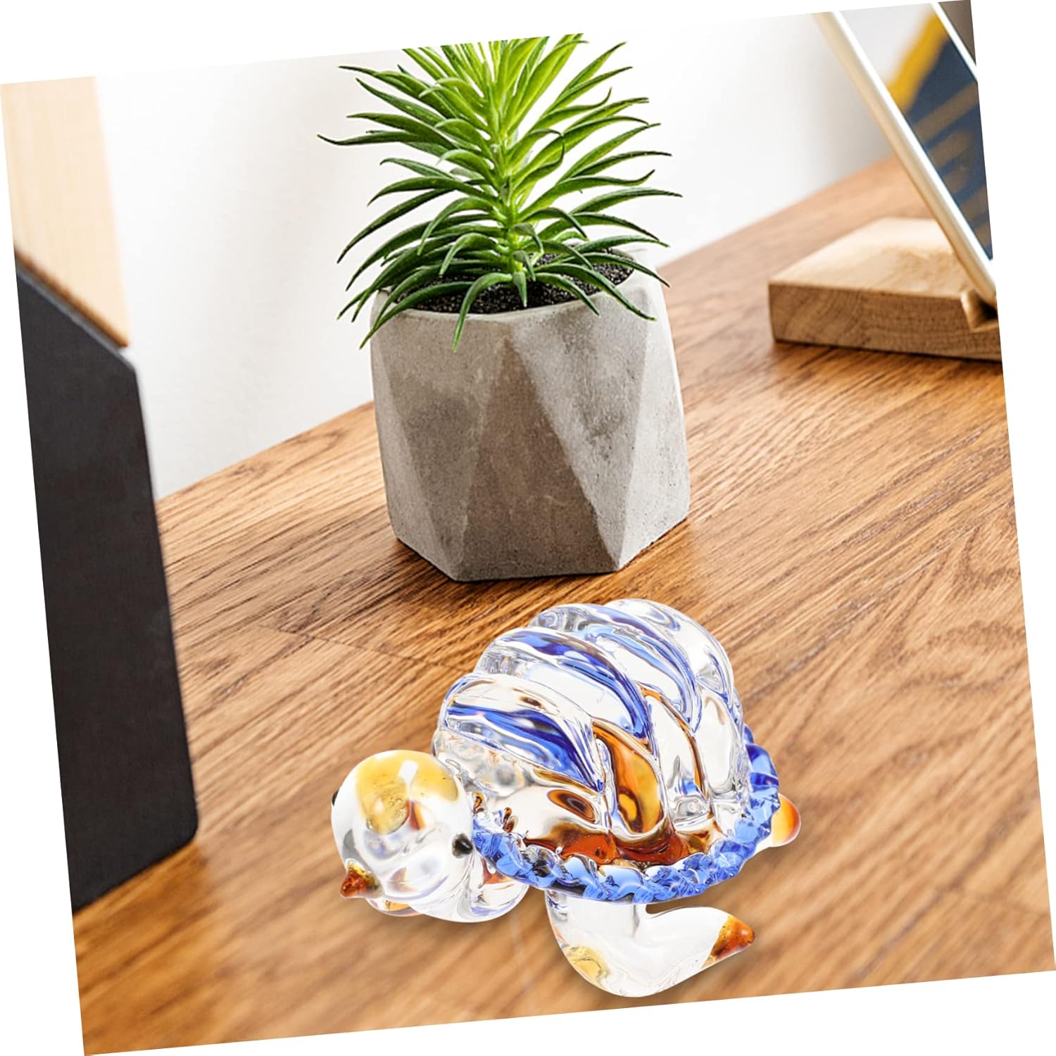 Garneck 3pcs Little Turtle Ornament Glass Animal Figurines Turtle Decor sea Animal Figurine Turtle Statue adornos para Miniature Figurines Desktop