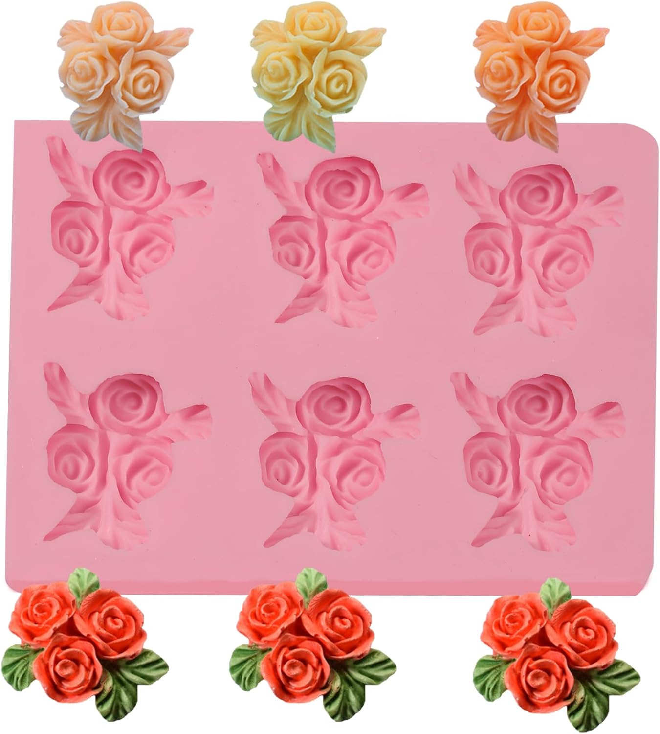 Molde de silicona de 6 cavidades para decoración de pasteles, para boda, día de San Valentín, fiesta de cumpleaños, aniversario, decoración de