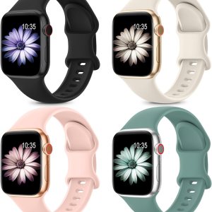 Paquete de 4 correas deportivas compatibles con Apple Watch Series 9, correas de reloj para mujer de 1.496 pulgadas, 1.575 pulgadas, 1.614 pulgadas, Paquete de 4 correas deportivas compatibles con Apple Watch Series 9, correas de reloj para mujer de 1.496 pulgadas, 1.575 pulgadas, 1.614 pulgadas,