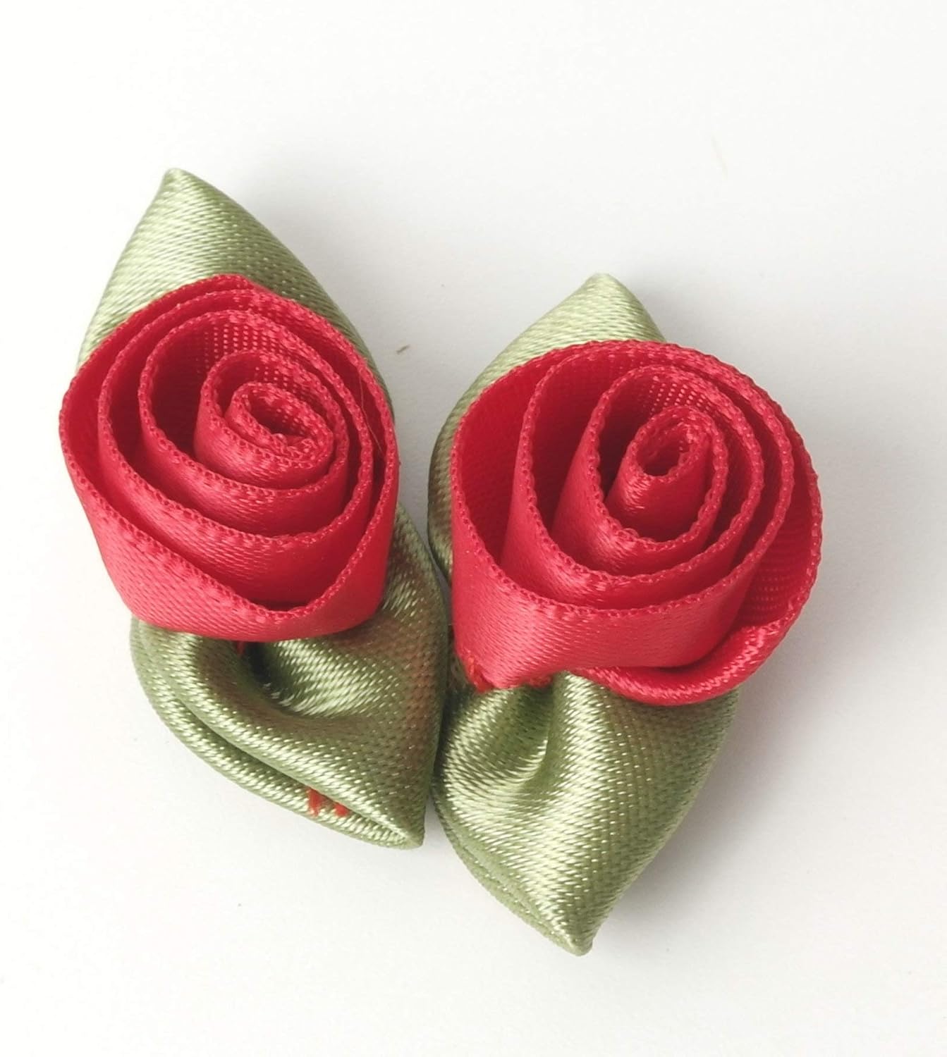 Micomon Mini lazos de cinta para manualidades, mini rosas, cinta de flores para manualidades, adorno artificial, apliques de costura para bricolaje
