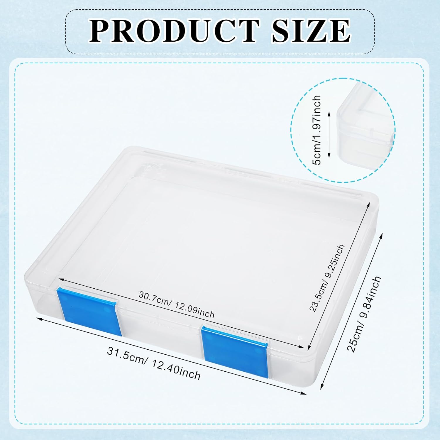 Qilery 12 cajas de plástico transparente A4 para almacenamiento de documentos, para álbumes de recortes, protector de archivos, soporte para