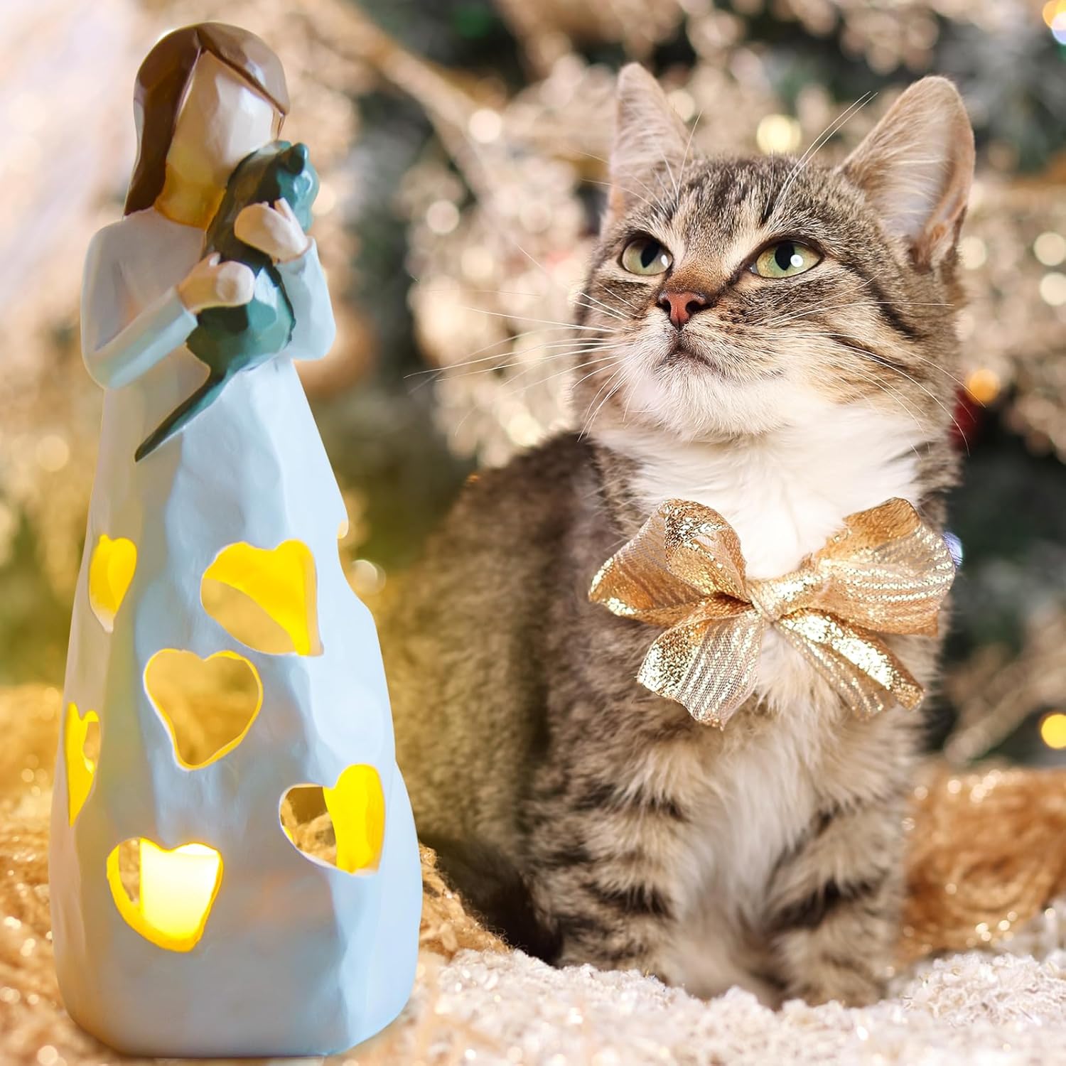 Styleonme Lámparas de vela, Estatua de la Madre e Hija, Regalos de Navidad de la hija, Gran Madre Regalos, Regalo de la Hija de la Madre, Regalo de