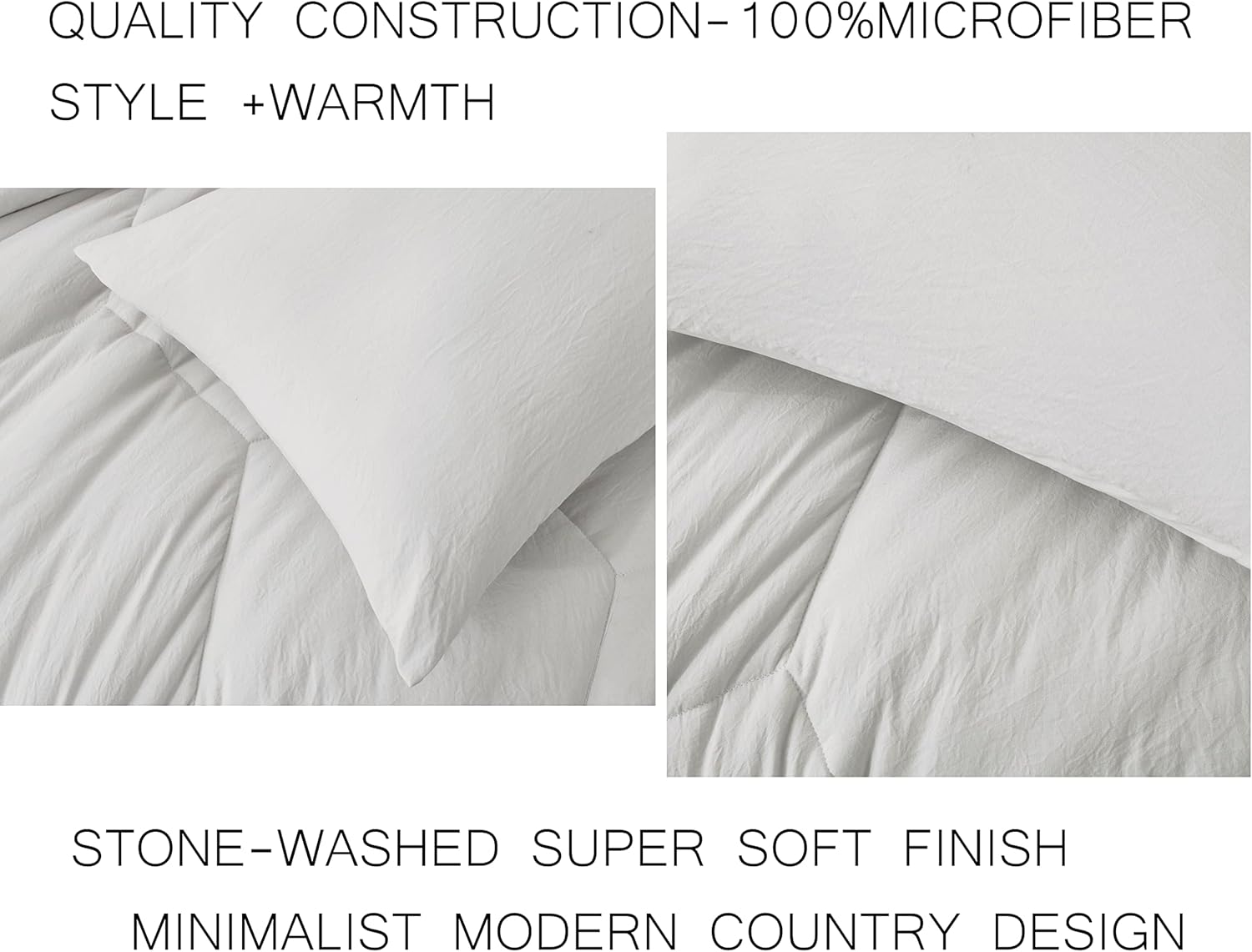 Chezmoi Collection Vero – Juego de edredón de microfibra acolchada de panal de abeja de 3 piezas, ropa de cama hexagonal geométrica ligera lavada