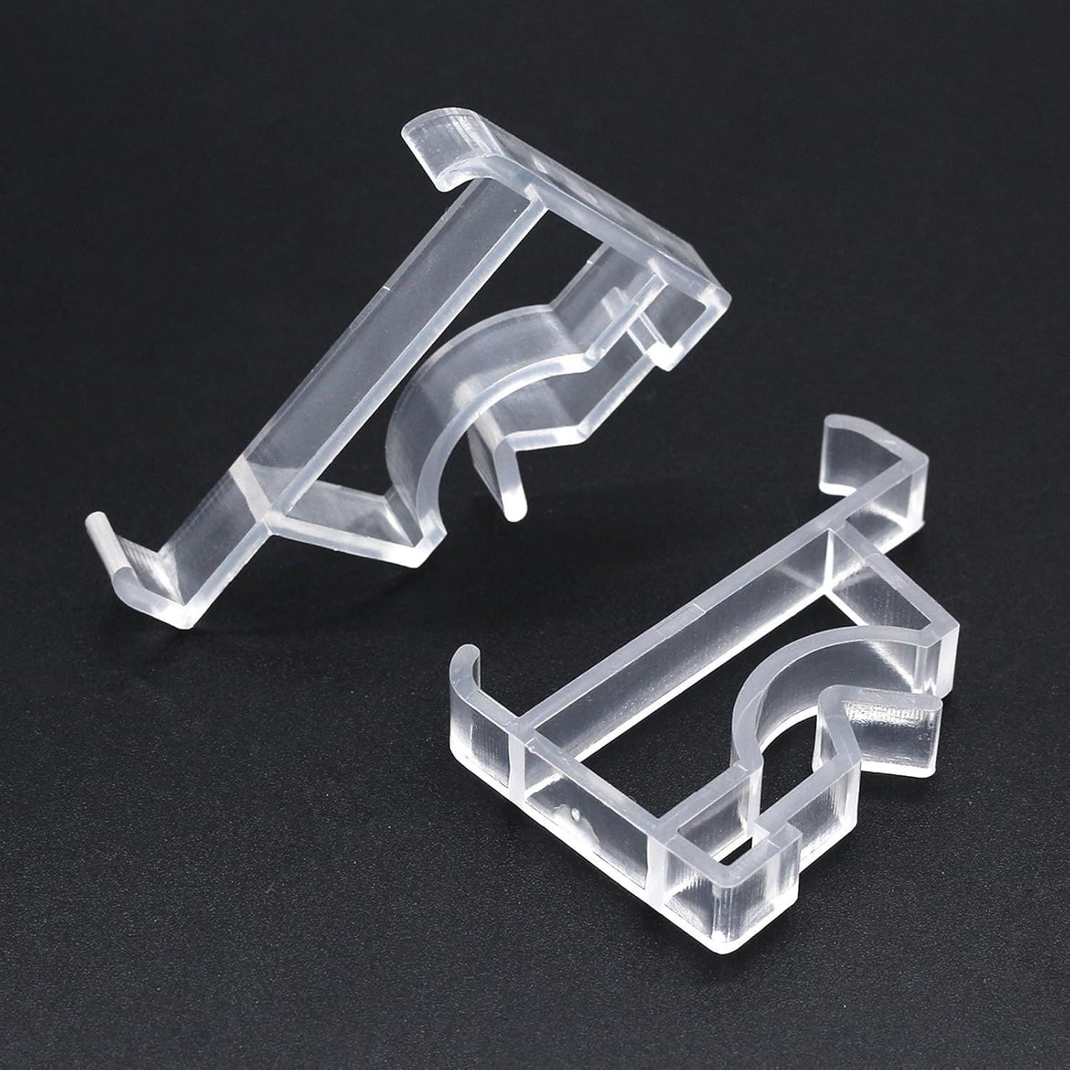 24 clips de cenefa de 2 pulgadas, clip oculto de plástico transparente para cenefa de ventana, piezas horizontales de imitación y madera para