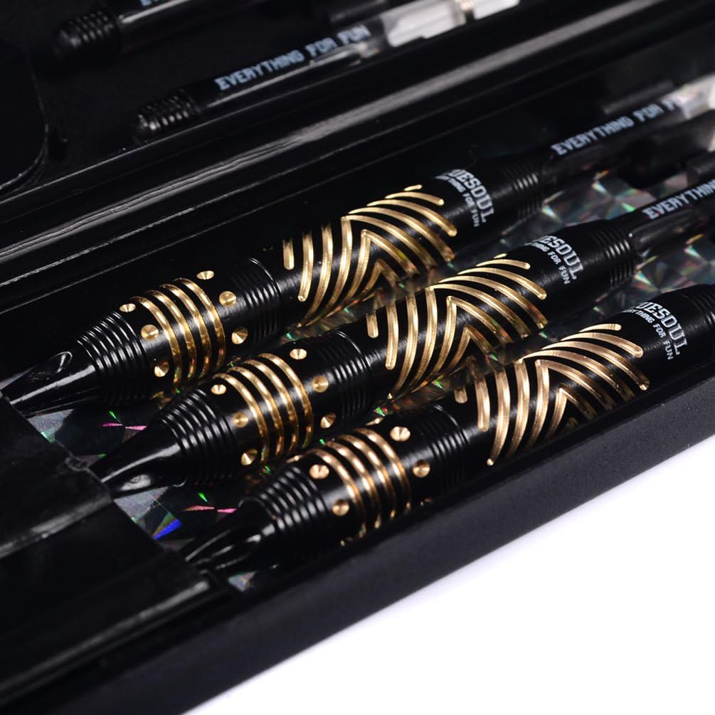 CUESOUL Black Scorpion 16g Soft Tip Darts with Black Dart Case