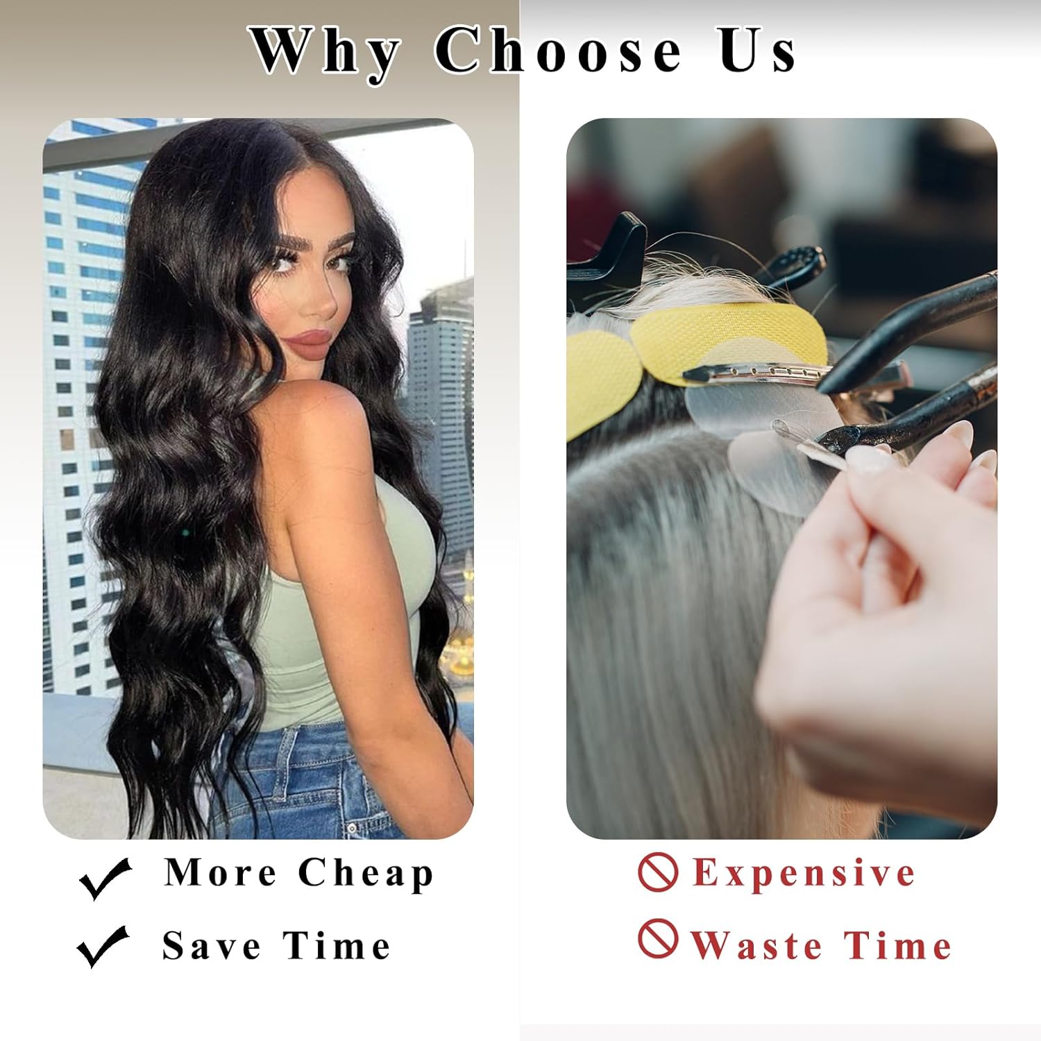 NAYOO Extensiones de cabello negro con clip, 4 piezas, extensiones de cabello ondulado y rizado, de fibra sintética de doble trama, extensiones
