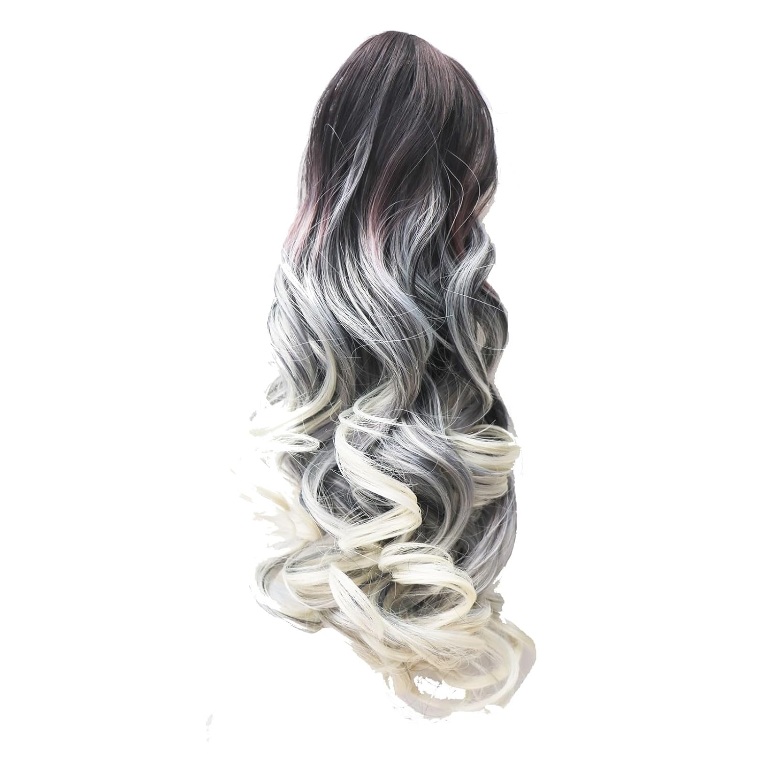 Extensión de cola de caballo de 14 pulgadas, extensiones de cabello sintético ondulado y rizado con pinza para mujer (14 pulgadas, T 1Brubio)