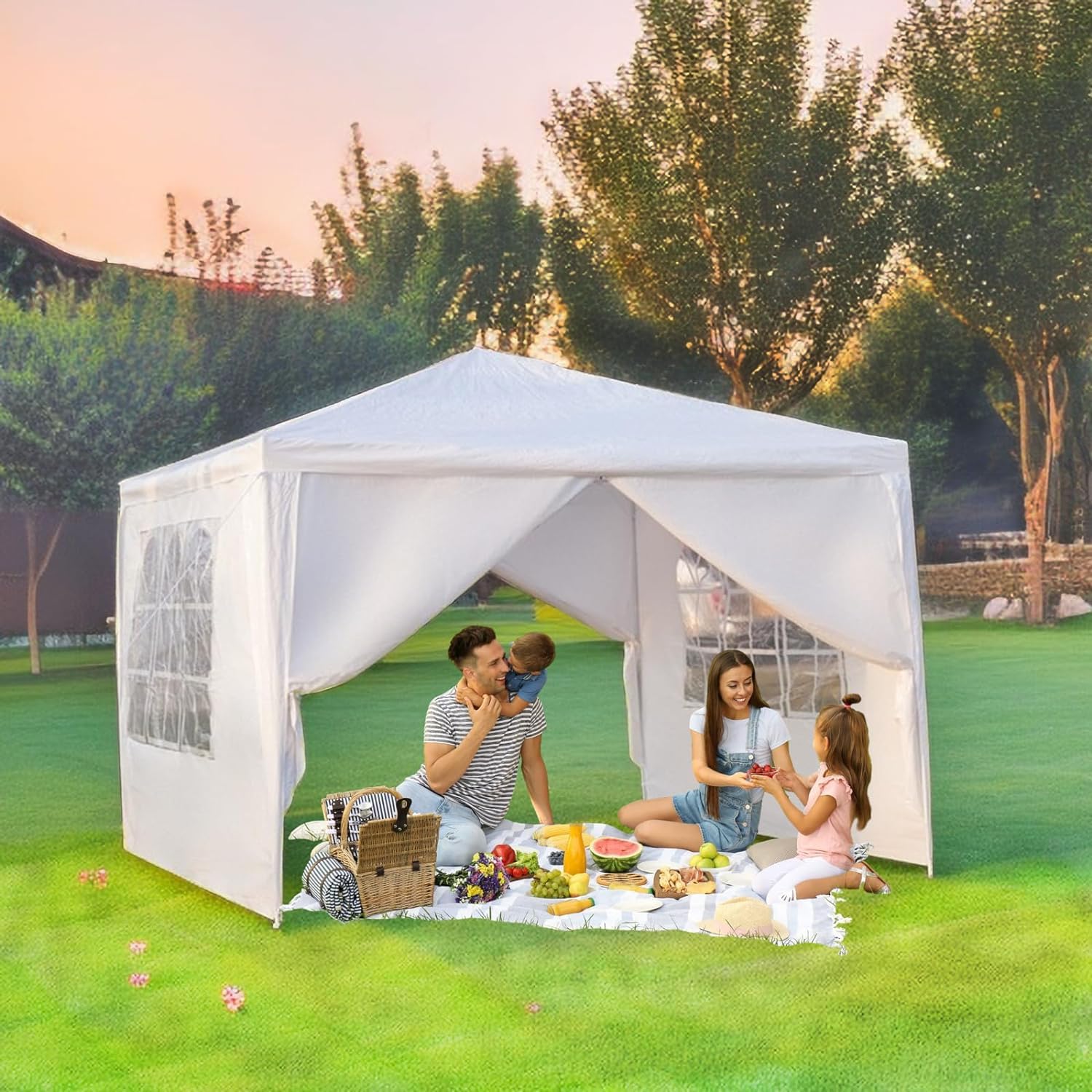Carpa para exteriores, carpa de fiesta de boda, refugio de campamento, refugio instantáneo comercial, tienda de campaña impermeable con paredes