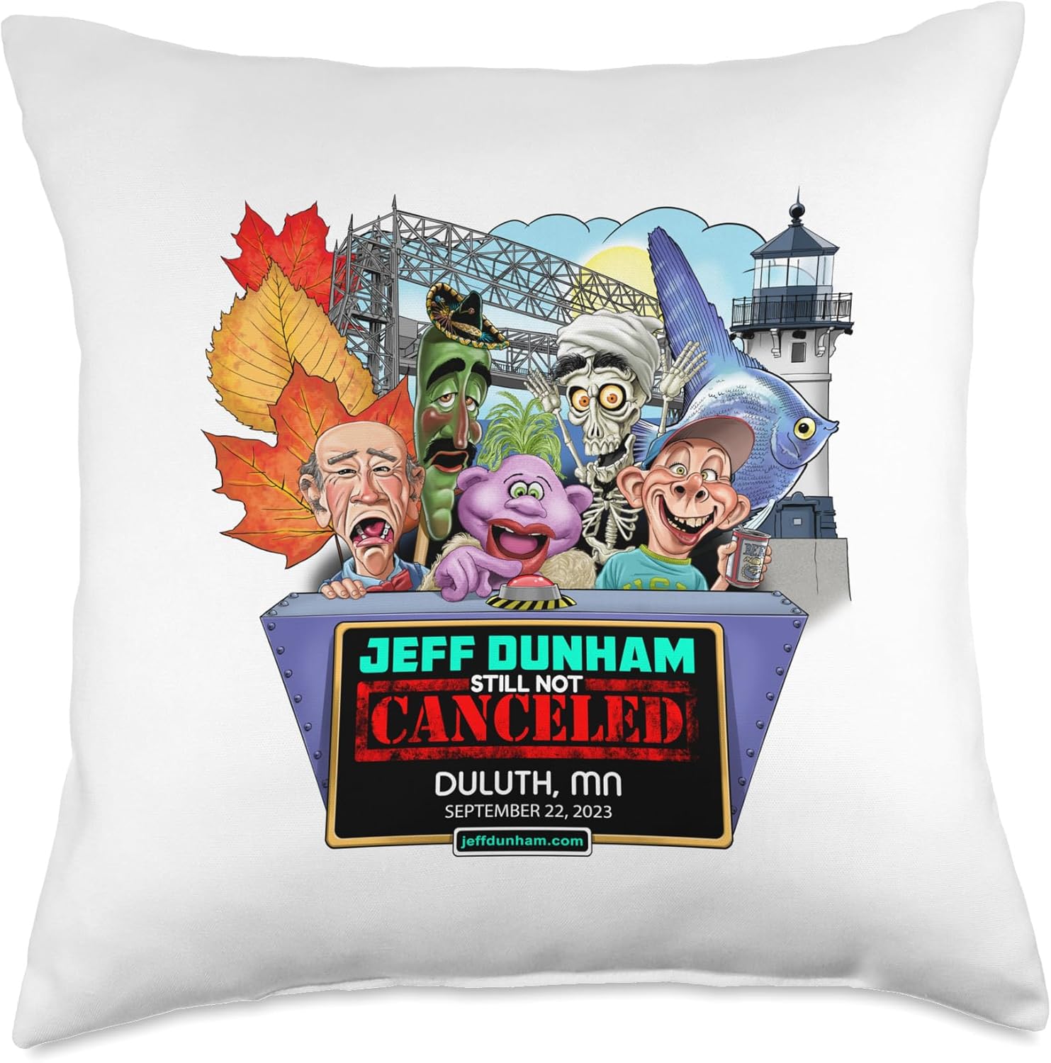 JEFF DUNHAM Duluth, MN (2023) – Almohada (18 x 18 pulgadas), multicolor