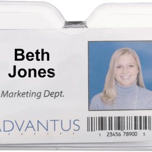 ADVANTUS Portatarjetas de seguridad e identificación con clip, horizontal, tamaño de inserción de 4 x 3 pulgadas, vinilo, caja de 50 (75456) ADVANTUS Portatarjetas de seguridad e identificación con clip, horizontal, tamaño de inserción de 4 x 3 pulgadas, vinilo, caja de 50 (75456)