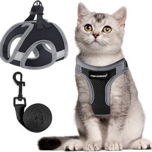Juego de arnés y correa para gatos para caminar, a prueba de escape, arnés para gatito y correa ajustable, arnés y correa para caminar para gatos Juego de arnés y correa para gatos para caminar, a prueba de escape, arnés para gatito y correa ajustable, arnés y correa para caminar para gatos