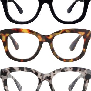 AMOMOMA Anteojos de lectura retro de gran tamaño para mujer, bloqueo de luz azul, lectores de computadora, bisagra de resorte AM6003 AMOMOMA Anteojos de lectura retro de gran tamaño para mujer, bloqueo de luz azul, lectores de computadora, bisagra de resorte AM6003