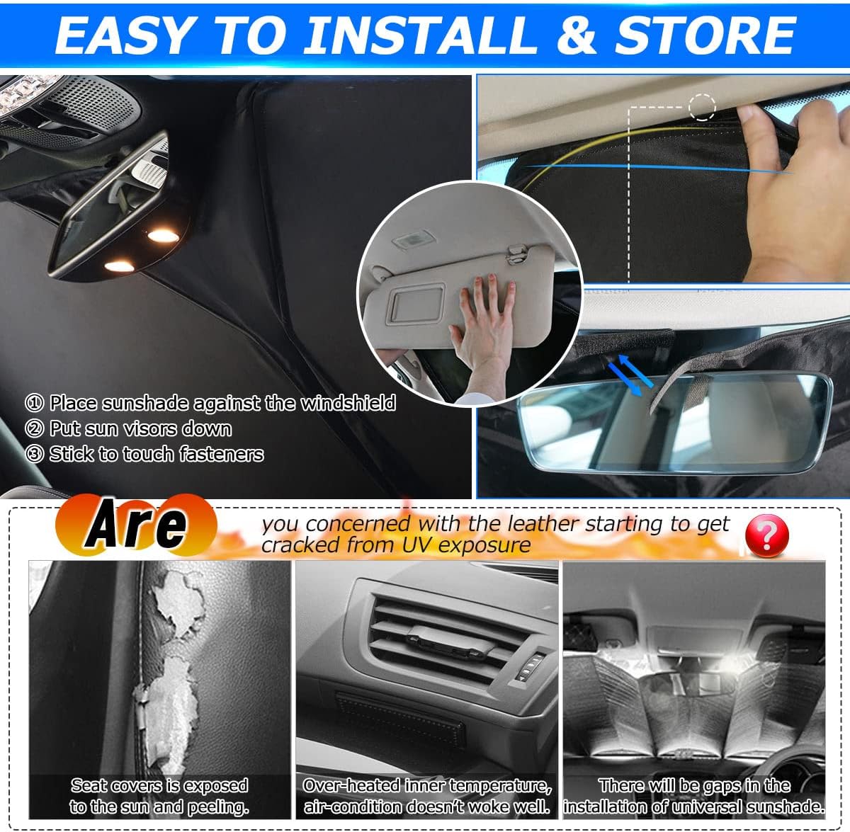 Karltys Parasol para Ford F-150 2009-2014 F150, accesorios para parabrisas, cubierta plegable para ventana lateral delantera, doble capa 210T,