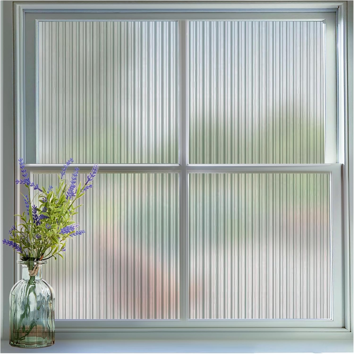 Coavas Película de vidrio para ventana Película de privacidad para ventana, no adhesiva, película de privacidad para ventana, bloqueo solar, control