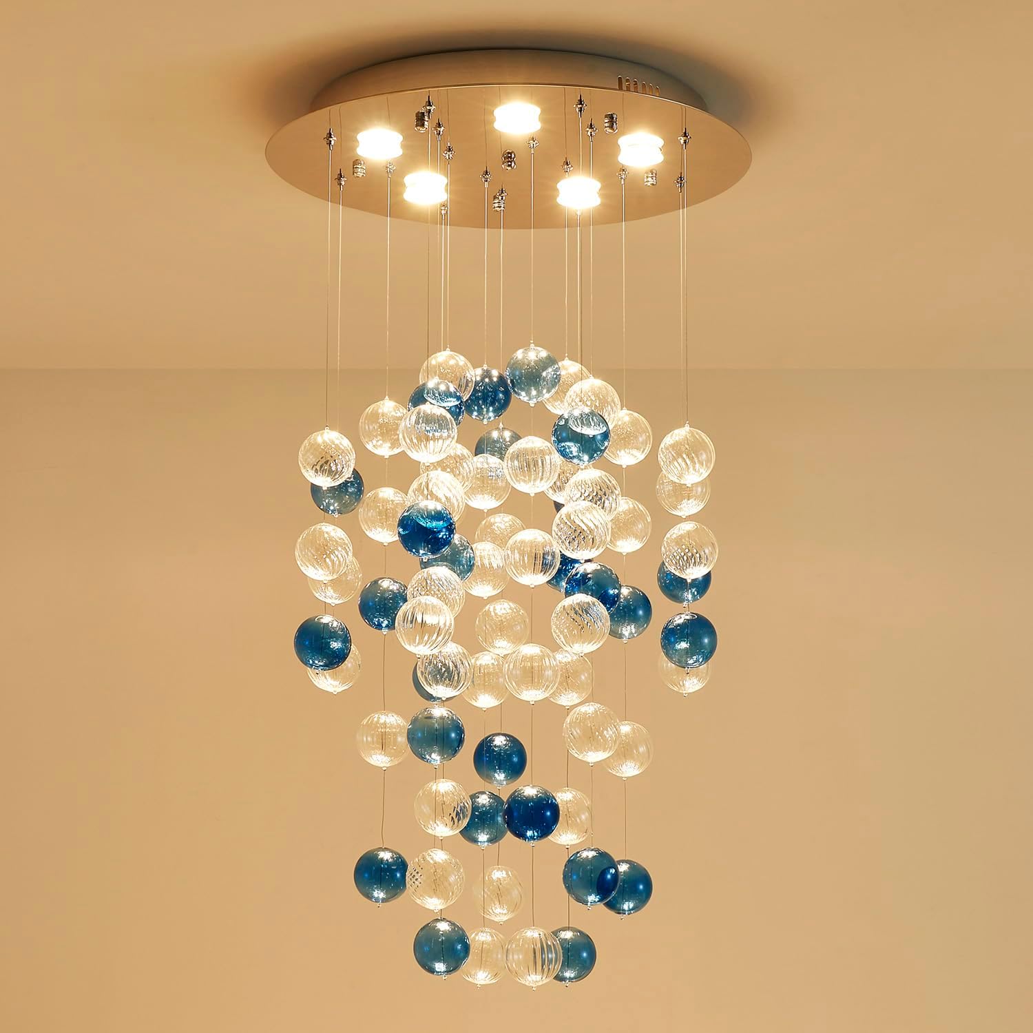 Saint Mossi 22047 – Candelabros de burbujas, lámpara de diseño moderno, perfecto para el espacio vital, 20 x 38 pulgadas de alto, 5 enchufes GU10,
