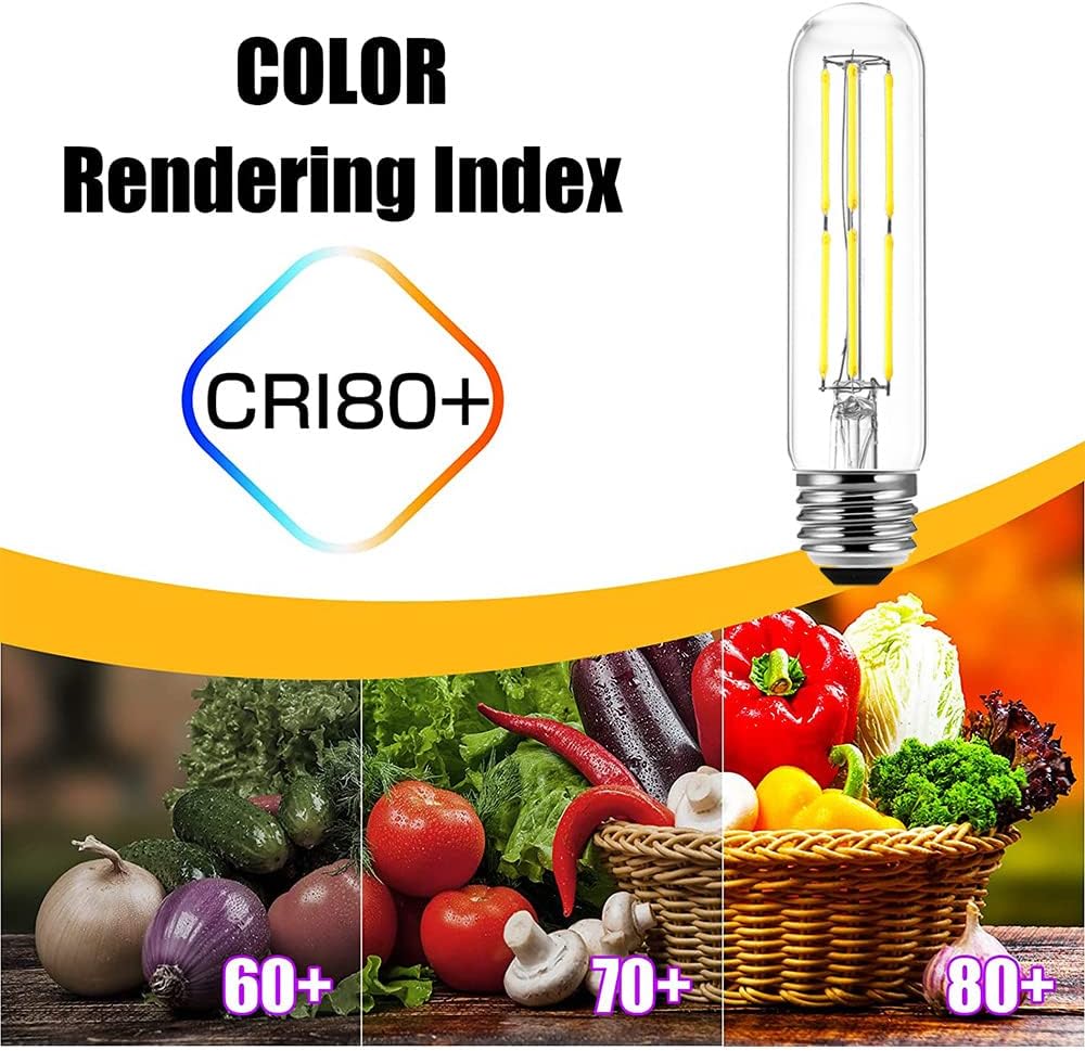 Bombilla LED de 12 voltios, 6 W, filamento Edison vintage acdc12 V 24 V, bajo voltaje, 4000 K, luz diurna blanca equivalente a 60 W, base E26 para
