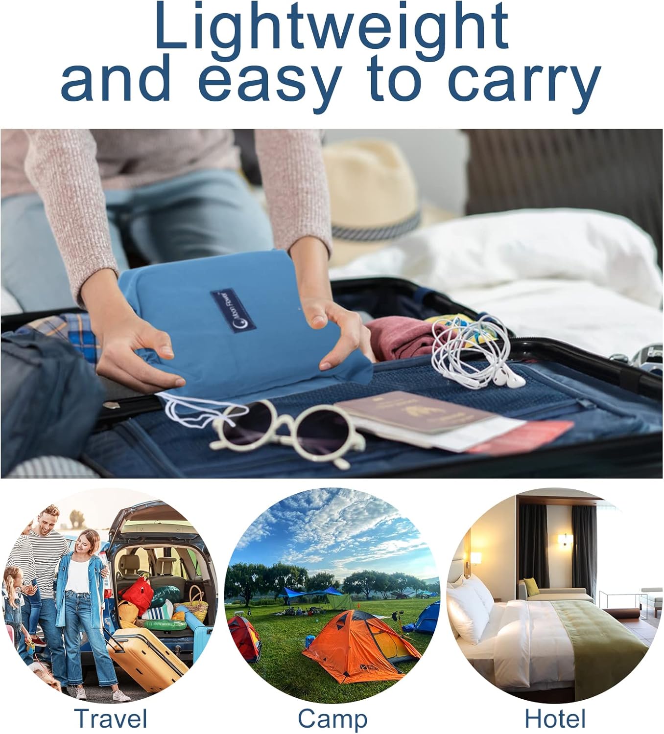 Saco de dormir con forro transpirable para hotel, compacto, portátil, para viajes, camping, saco de dormir para adultos, ligero, doble mochilero