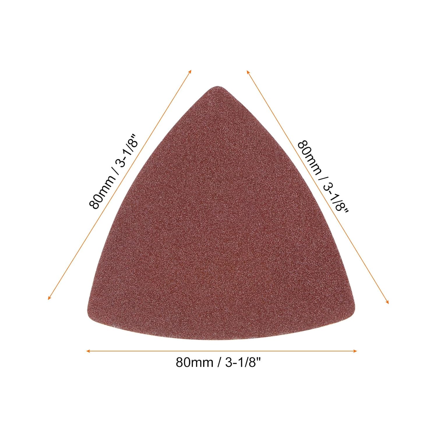 HARFINGTON 60 piezas de papel de lija triangular de gancho y bucle, 150 granos de 3-18 pulgadas, almohadillas de lijado de óxido de aluminio