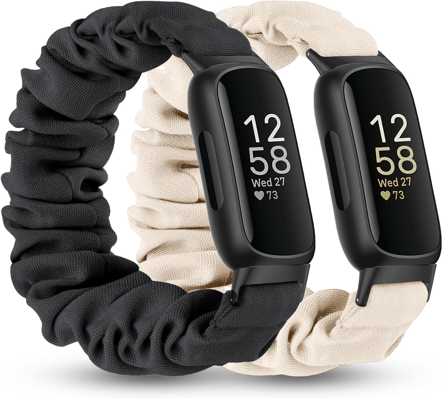 Paquete de 2 correas compatibles con Fitbit Inspire 3 para mujeres, hombres y niños, correa elástica elástica de tela de repuesto para Fitbit
