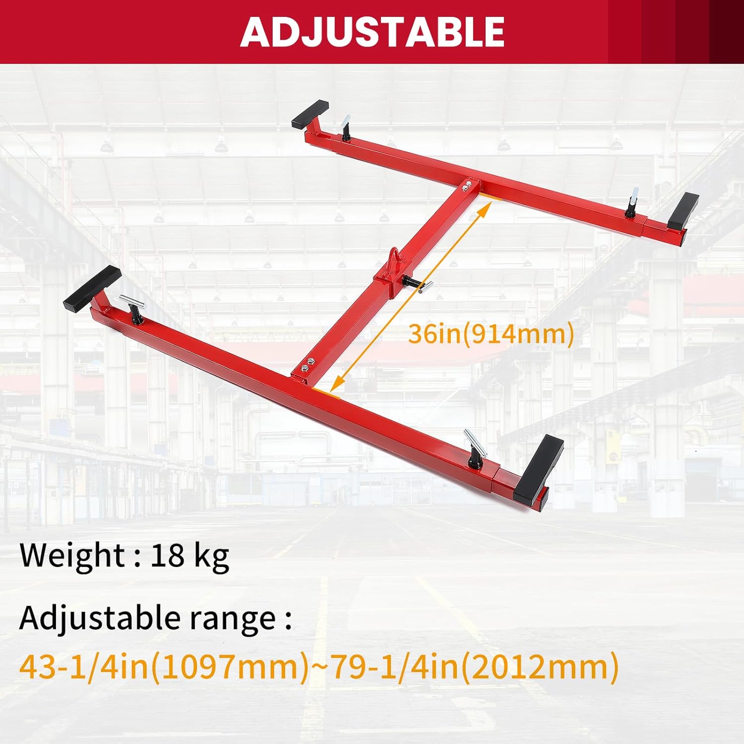 HECASA Elevador de caja de elevador de caja de camión para elevador de camas de camión ajustable universal de acero rojo recubierto de polvo de 800