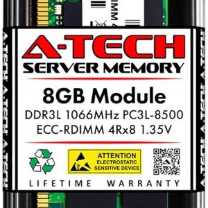 A-Tech Reemplazo de 8 GB de RAM para Elpida EBJ82RF8EDWA-AE-F  DDR3 1066MHz PC3-8500 RDIMM 4Rx8 1.35V ECC registrado 240 pines módulo de memoria de A-Tech Reemplazo de 8 GB de RAM para Elpida EBJ82RF8EDWA-AE-F  DDR3 1066MHz PC3-8500 RDIMM 4Rx8 1.35V ECC registrado 240 pines módulo de memoria de