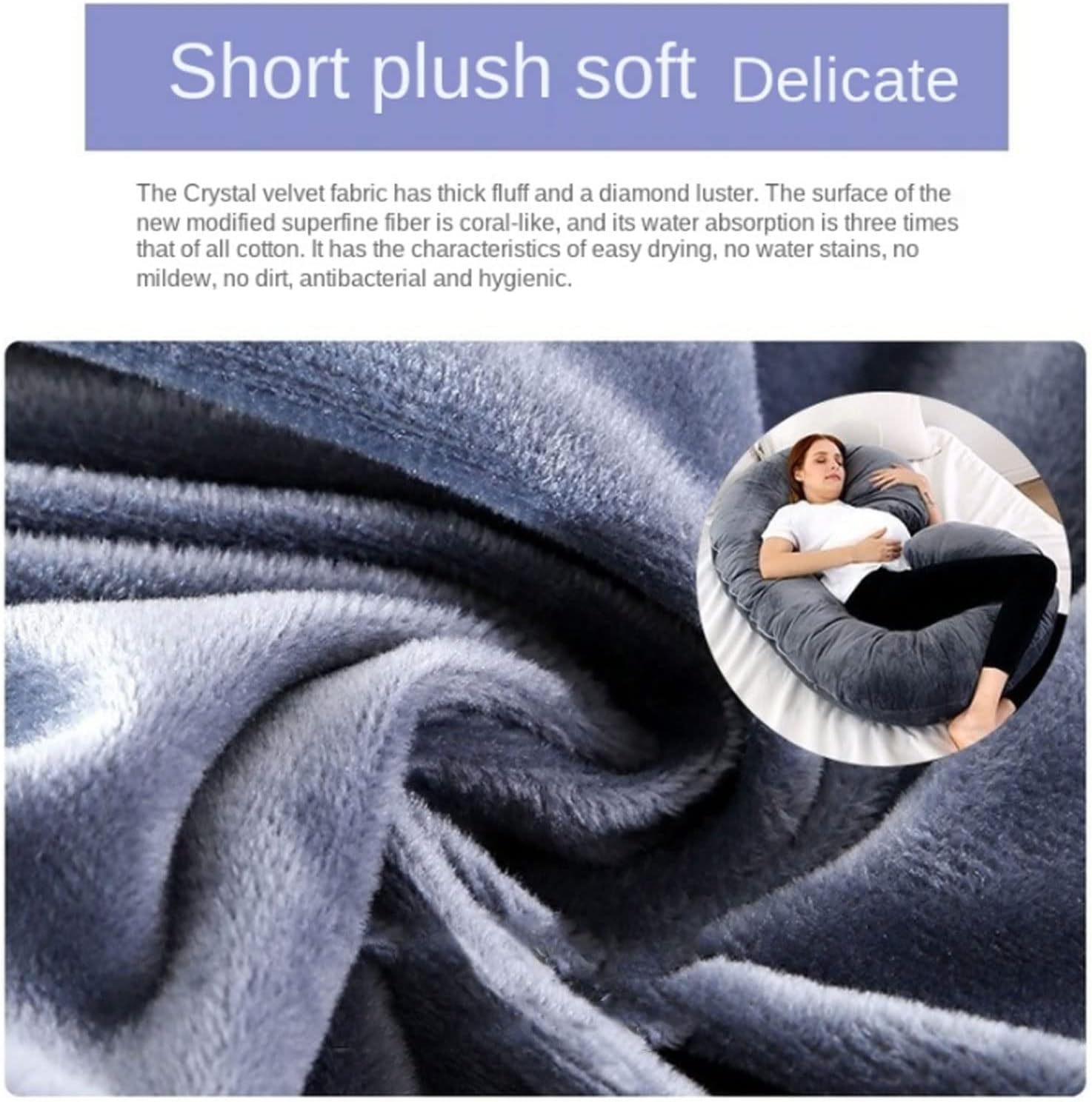 Pregnancy Pillows C-Shape Full Body Pillow and Maternity Support with Velour Cover Support for Back HIPS Legs Belly a Must Have for Pregnant Women