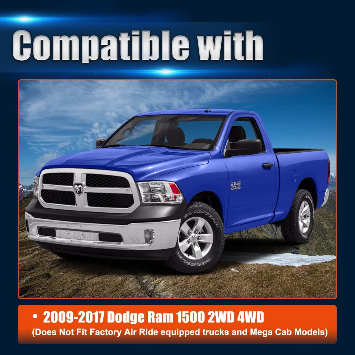 Kit de elevación trasera de 1.5 pulgadas, espaciadores de elevación de bobina forjada GAsupply para Dodge Ram 1500 2WD 4WD 2009-2017 (paquete de 2)
