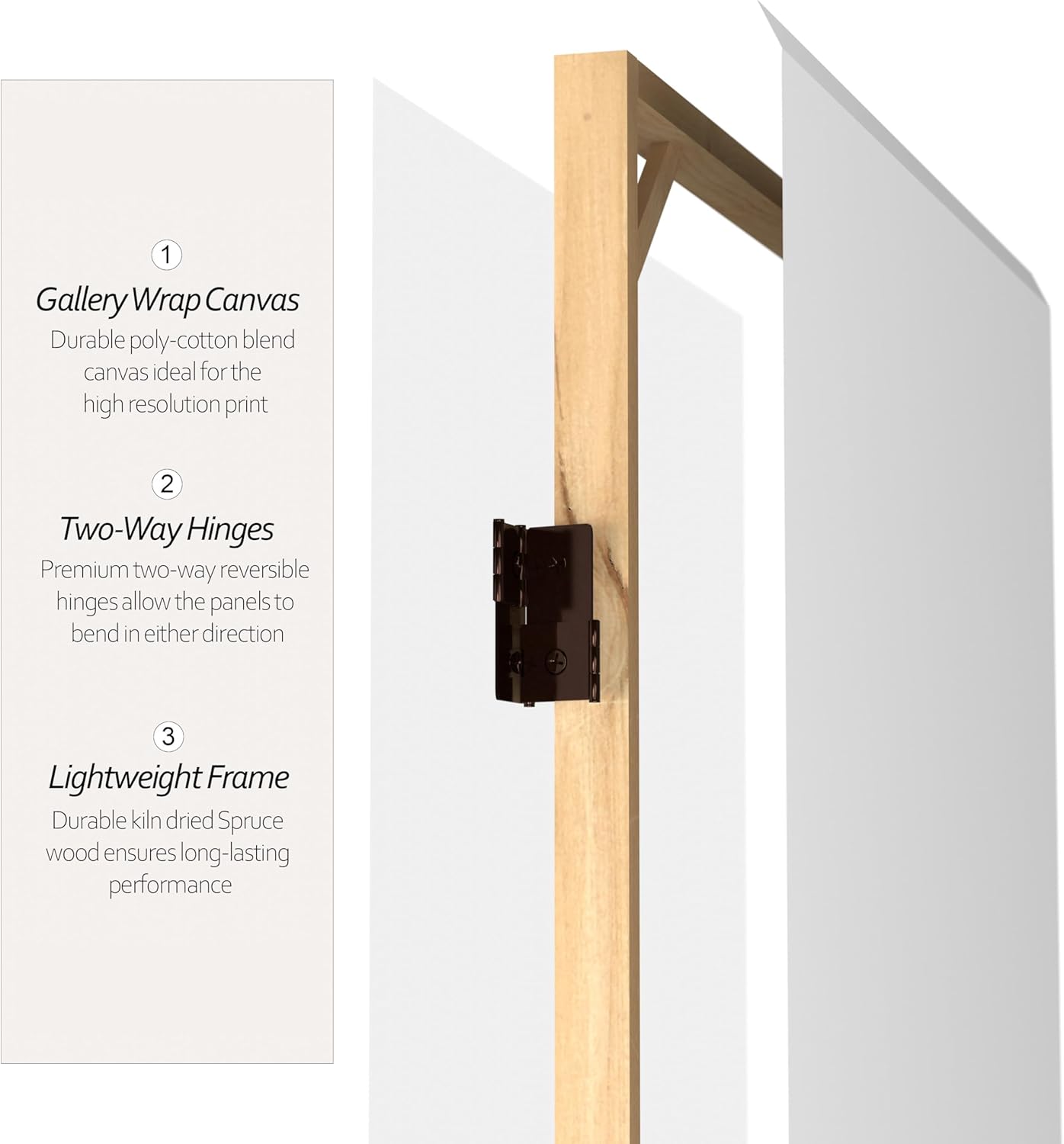 Pantalla plegable de lona corta de 4 pies, 3 paneles