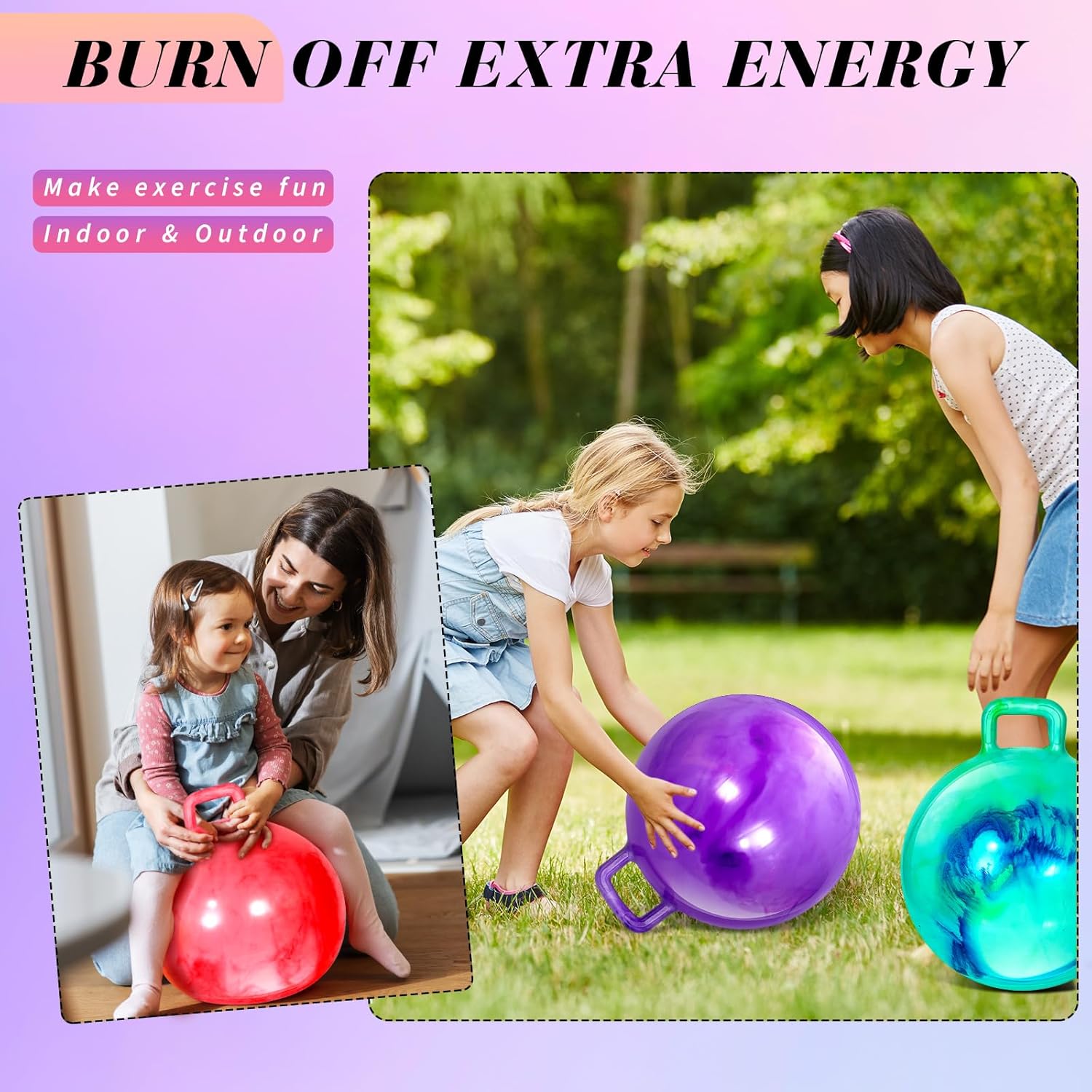 6 bolas de tolva con asa, pelota rebotadora de mármol, pelotas hinchables para saltar, pelota de salto inflable para saltar, deportes, regalos de