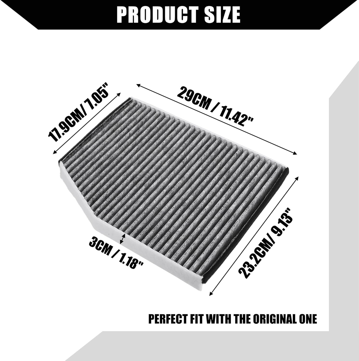 Hihaha No.BK21-18D543-AA Filtro de aire de cabina con carbón activado para Ford Transit-150 2015-2019 para Ford Transit-250 2015-2019  Filtro de
