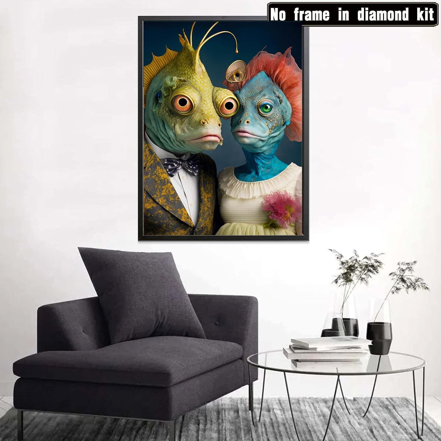 EIBEILI Kits de pintura de diamantes para adultos, parejas de alienígenas, kits de arte de diamantes 5D para niños principiantes, kit de