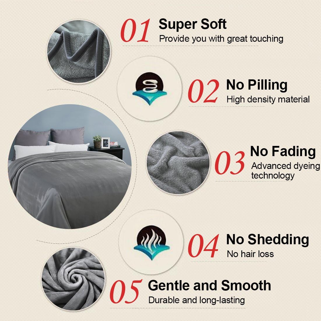 EASELAND – Manta suave, mullida y cálida de vellón para todas las estaciones, manta térmica y liviana de microfelpa, tamaño Queen, para el sillón,