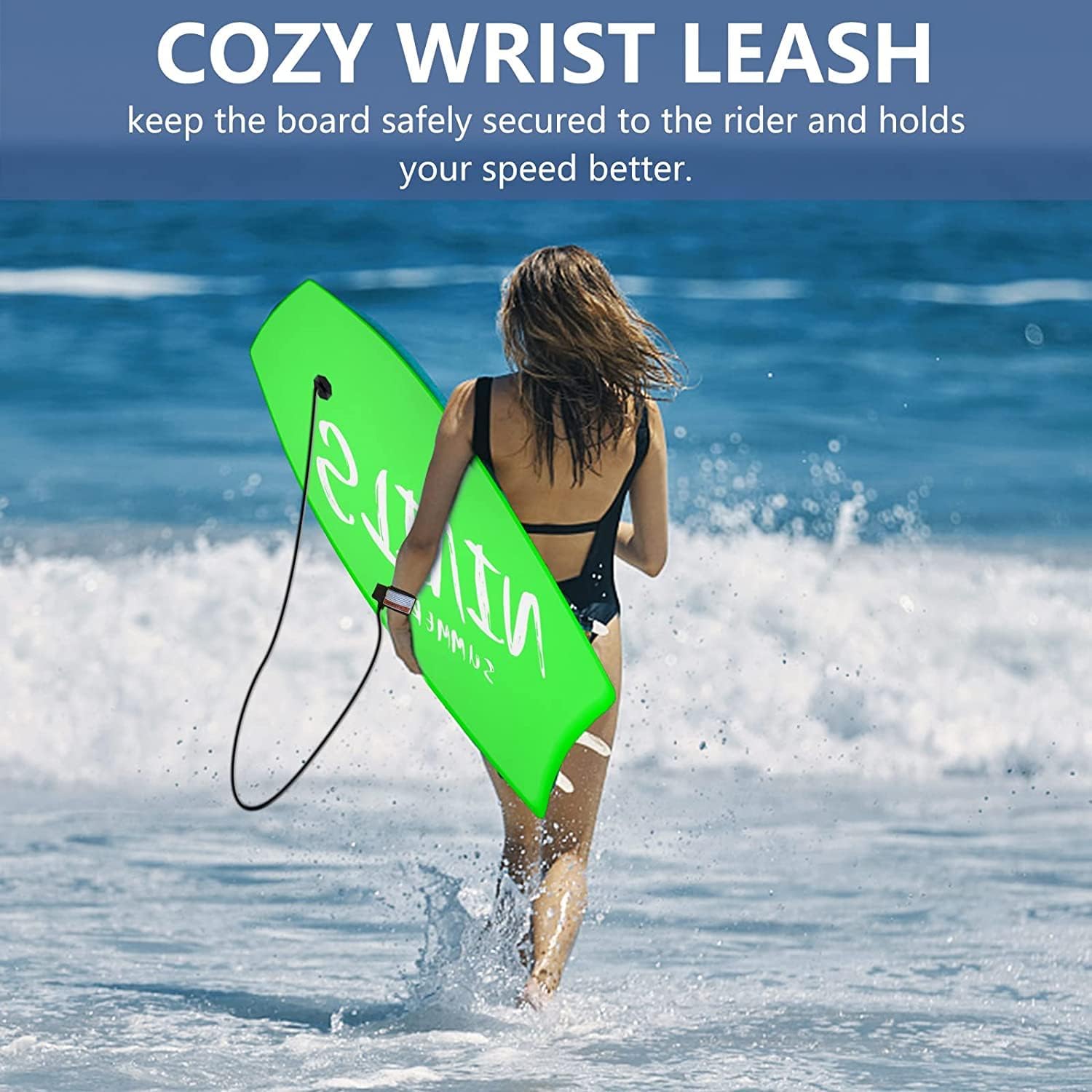 Woddtery – Paquete de 2 tablas de bodyboard ligeras, 333742 pulgadas para playa con correa de muñeca, núcleo de EPS cómodo, cubierta XPE, tabla de