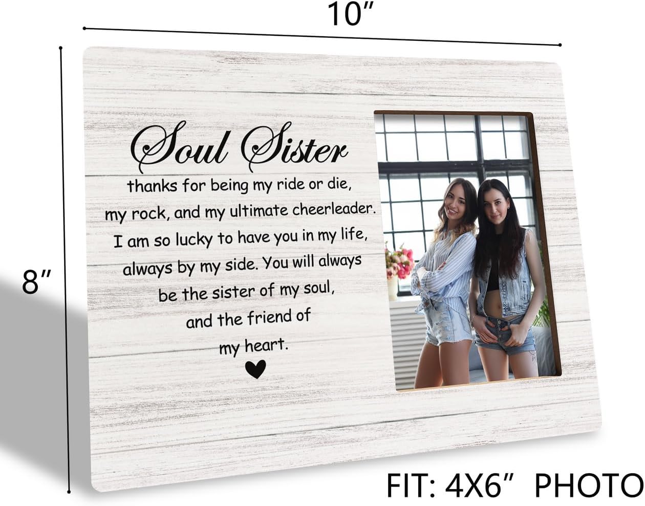 Regalo para amigas, regalo de marco de fotos de madera, regalo ideal para mejores amigos, regalo de marco de fotos de amistad, regalo de cumpleaños