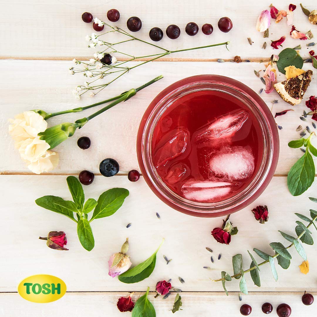 Tosh Infusión de bayas rojas de 0.84 onzas  Caja con 20 bolsas de té  Ingredientes naturales  (Paquete de 1)