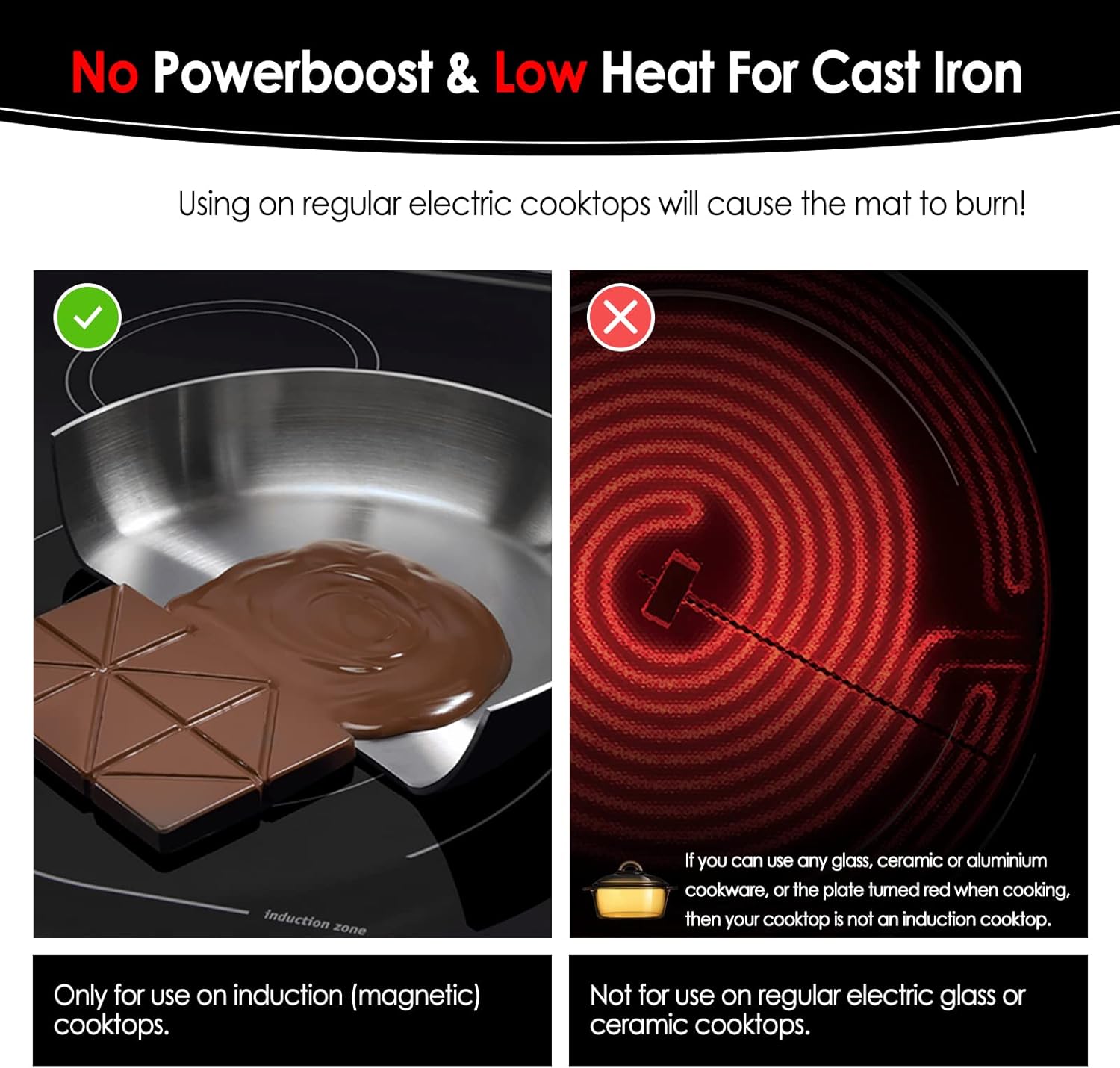 KitchenRaku – Alfombrilla protectora grande para placa de inducción, (magnética), cubiertas para quemadores de estufa eléctrica, antiarañazos como