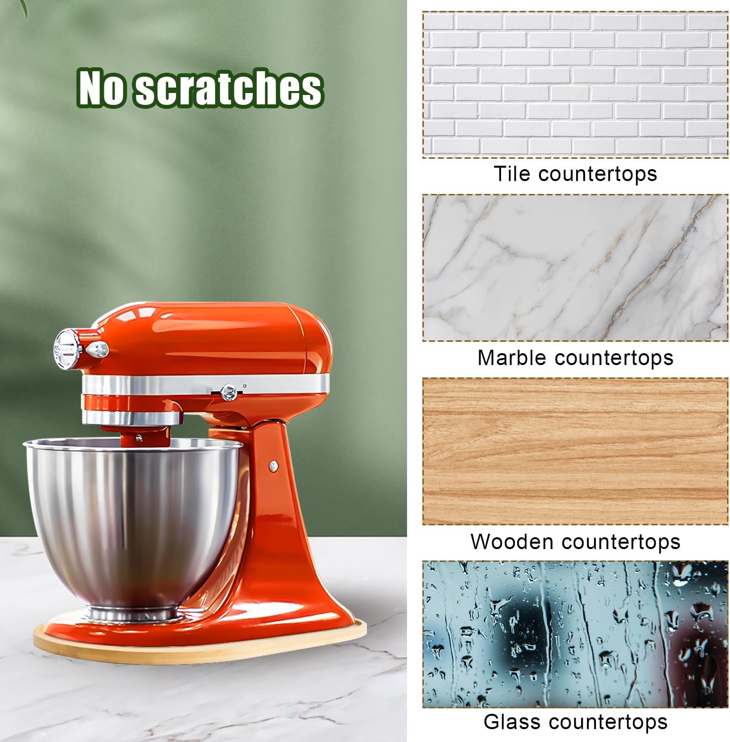 Alfombrillas deslizantes para batidora de pie, tapete deslizante de madera impermeable para electrodomésticos de cocina, alfombrilla de mudanza para