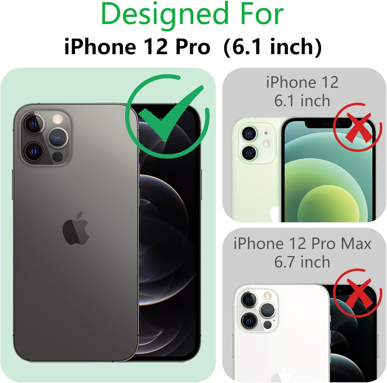KANGHAR Funda magnética para iPhone 1212 Pro compatible con MagSafe Fuerte magnético Protección de grado militar Rosa intenso transparente a prueba