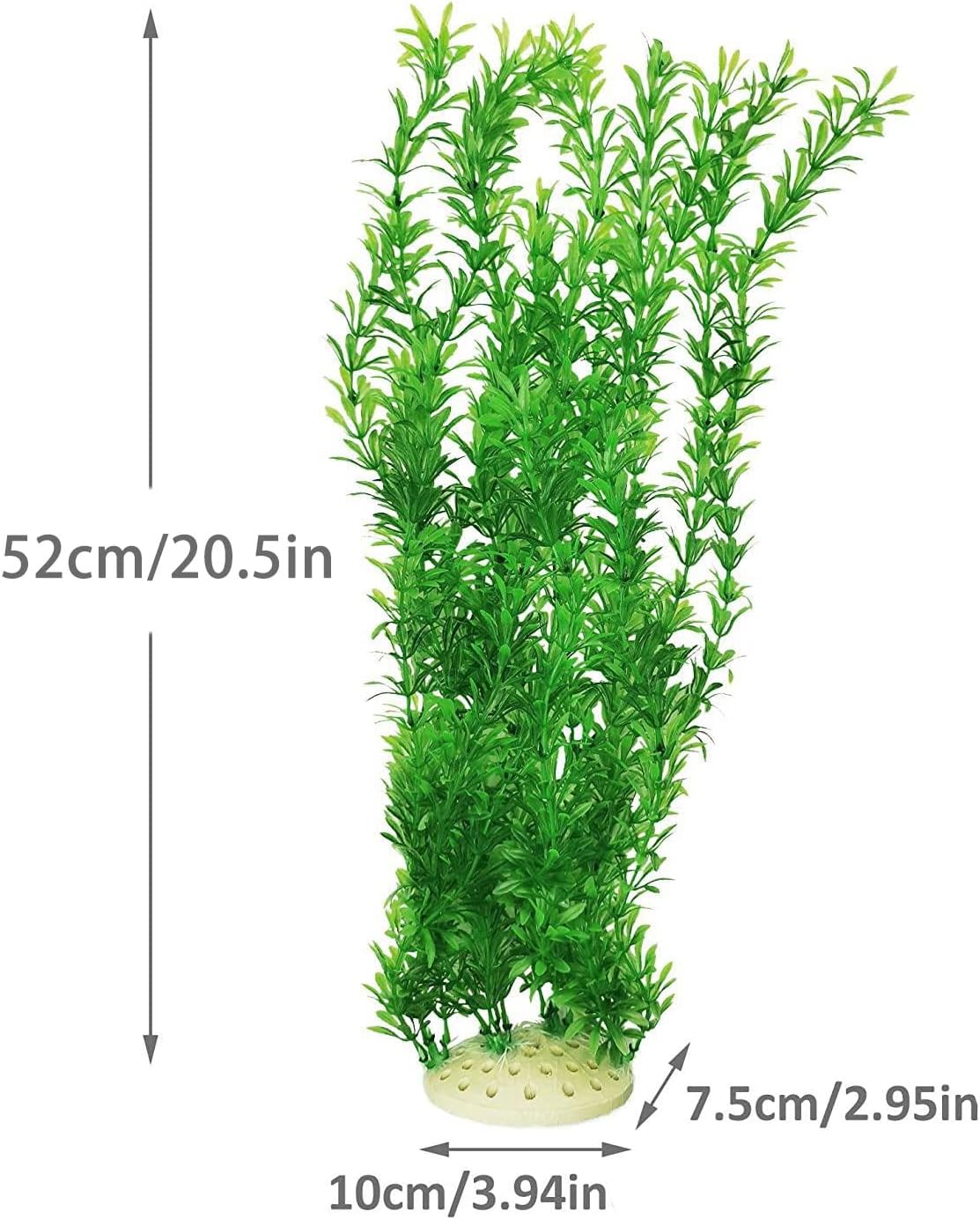Plantas artificiales de acuario, plantas de pecera de 21.5 pulgadas de alto, grandes plantas artificiales de plástico verde artificial, cañas de