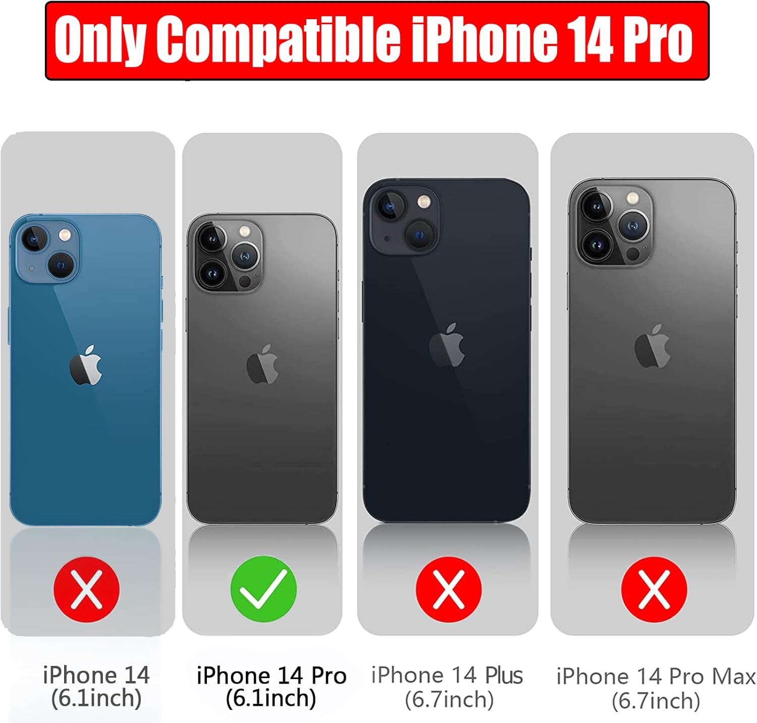 Funda de batería para iPhone 14 Pro, Full Encircle 7000mAh, recargable, inteligente, portátil, cargador portátil, paquete de batería extendida,