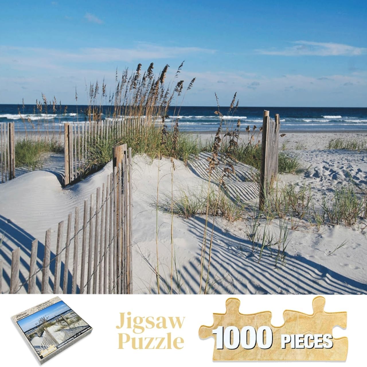 Heritage Puzzle Wild Dunes – Rompecabezas de 1000 piezas para adultos, rompecabezas de playa de 1000 piezas, rompecabezas de playa de orilla del